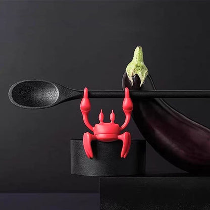 Novelty 2 in 1 Silicone Crab Design Spoon Rest & Steam Releaser  -  Kitchen Counter Accessory