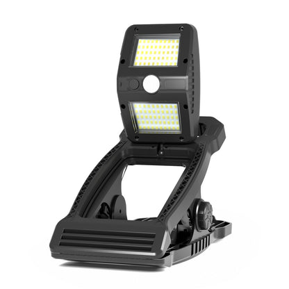 Solar Powered Motion Sensor Clip‑On LED Outdoor Fence Light - Waterproof Security Fence Lamp for Patio Porch Garden Yard