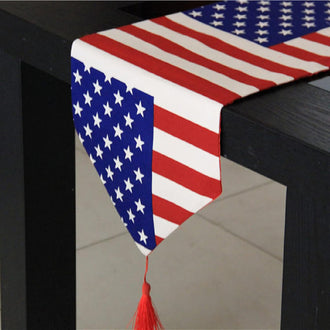 Patriotic American Flag Table Runner