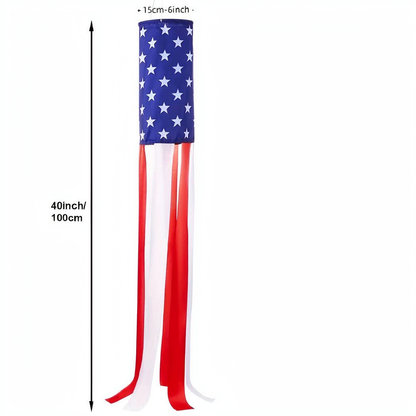 Patriotic American Flag Windsock - Home Yard Porch Patio Outdoor Decor