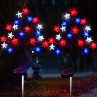 Patriotic Solar Powered LED Star Stake Light
