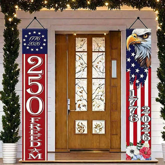 Patriotic USA‑250th‑Anniversary Door Banner Set ‑ Front‑Door Outdoor Decor