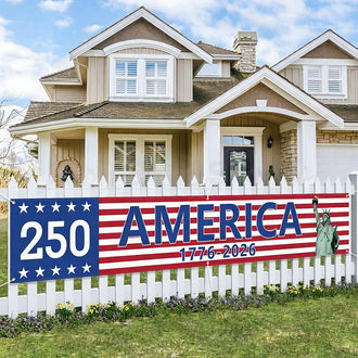Patriotic USA‑250th‑Anniversary Outdoor Banner ‑ Yard & Fence Holiday Decor