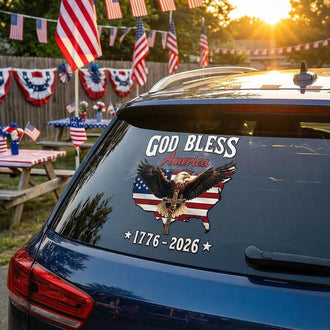 Patriotic USA‑250th‑Anniversary Vinyl Car Stickers ‑ 2‑Pack, Vehicle Decor