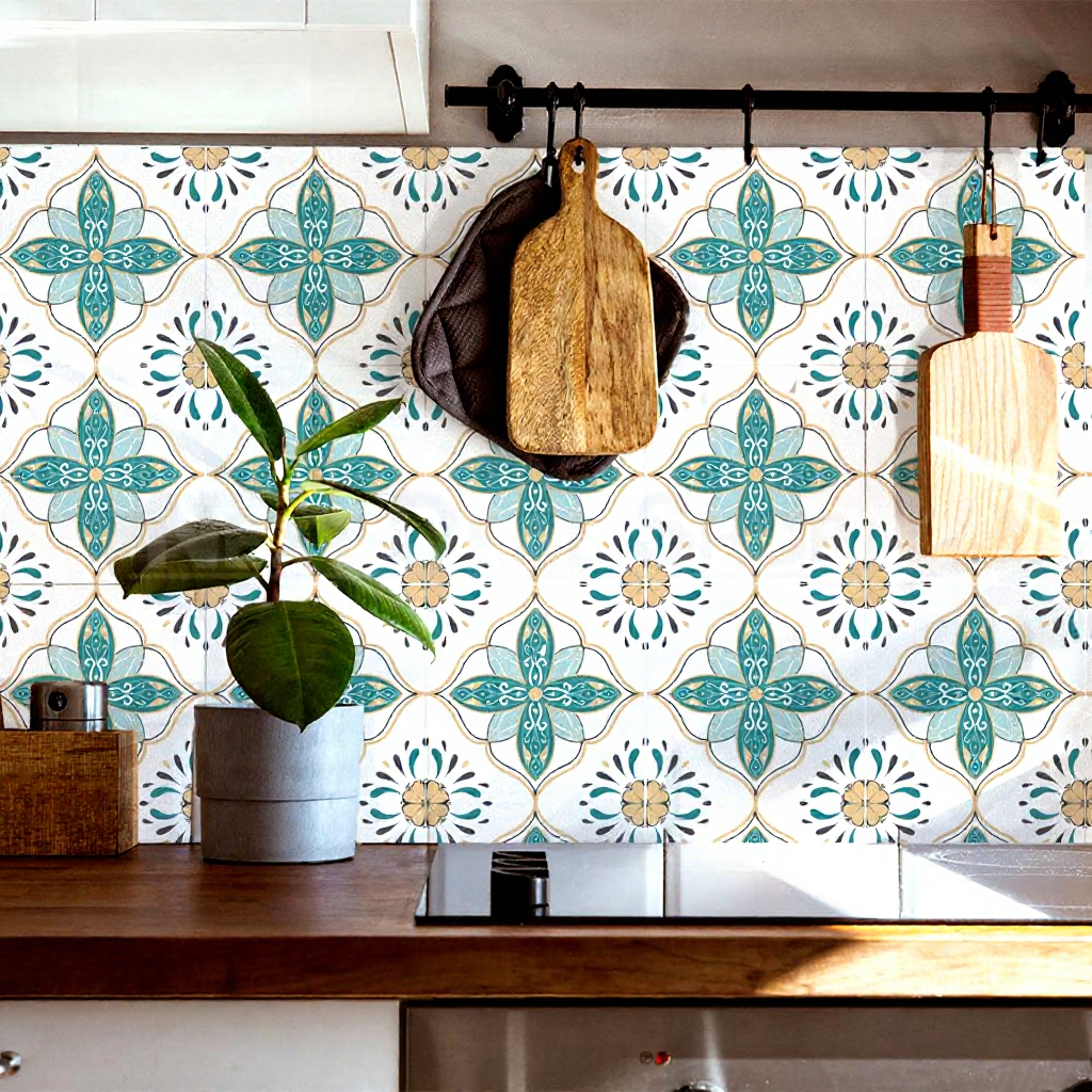 Peel & Stick Backsplash Tile Stickers - 10 Pack, Practical Self-Adhesive Wall Decal for Kitchen