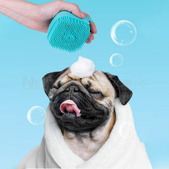 Pet Bath Brush with Shampoo Dispenser