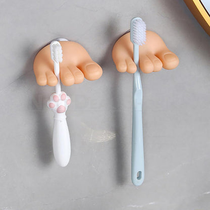 Funny Toe Toothbrush Holders & Dog Butt Toothpaste Topper Set-View 8-Next Deal Shop