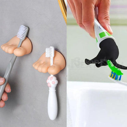 Funny Toe Toothbrush Holder-2 Toe Toothbrush Holders & 1 Dog Butt Toothpaste Topper-View 6-Next Deal Shop