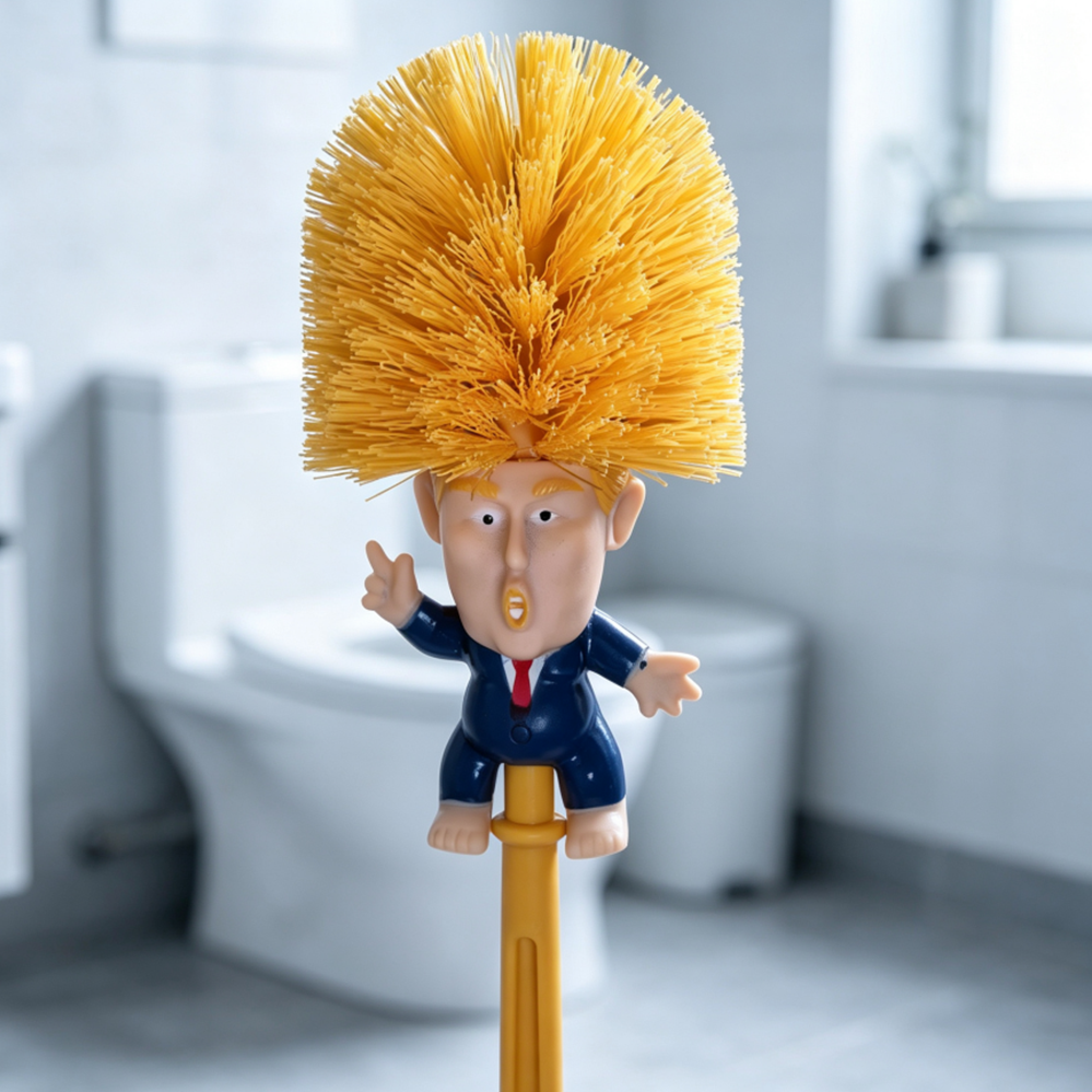 Playful Novelty Toilet Brush - Make Your Toilet Great Again Funny Bathroom Cleaning Accessory