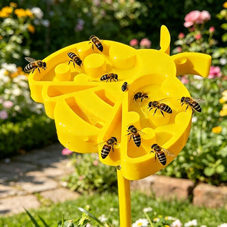 Pollinator-Friendly Bee Watering Station - 2-Pack, 3.9-Inch, Yard & Garden Flower Bed Decor