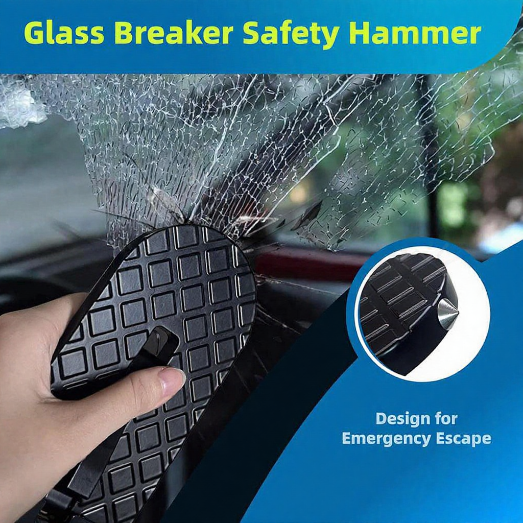 Practical Car Latch Door Step with Glass Breaker - Multi Function Vehicle Emergency Safety Accessory