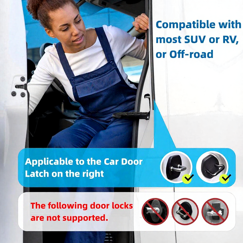 Practical Car Latch Door Step with Glass Breaker - Multi Function Vehicle Emergency Safety Accessory