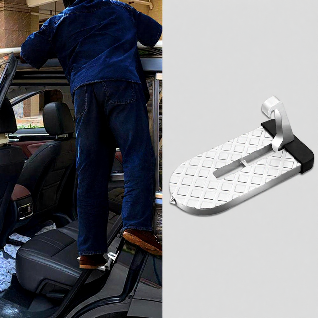 Practical Car Latch Door Step with Glass Breaker - Multi Function Vehicle Emergency Safety Accessory