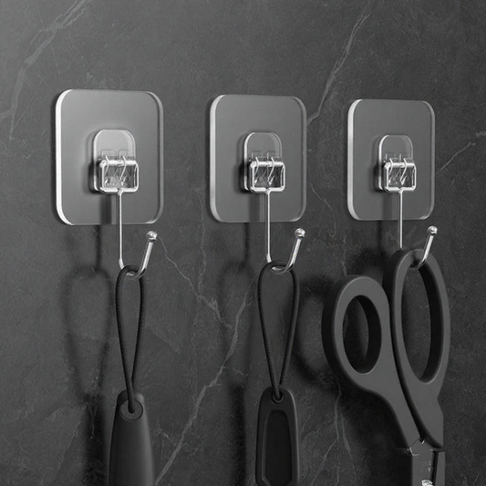 Practical Heavy Duty Self Adhesive Wall Hook - 5 Pcs, Supports up to 15lb, Home Bathroom Kitchen Office Wall Mount Storage Organizer
