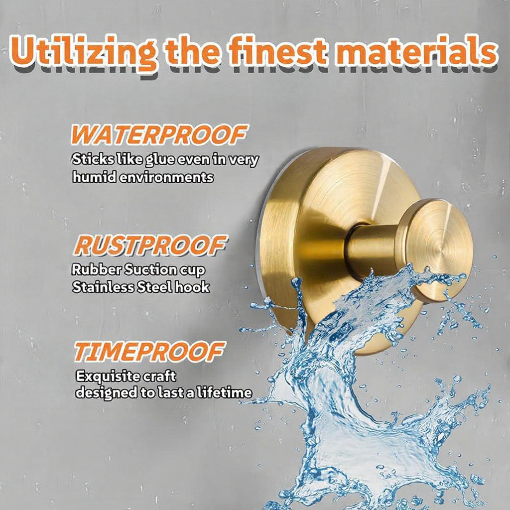 Practical Rust-Resistant Drill-Free Stainless Steel Suction Cup Hooks - 2 Pack, Bathroom Hanging Hardware
