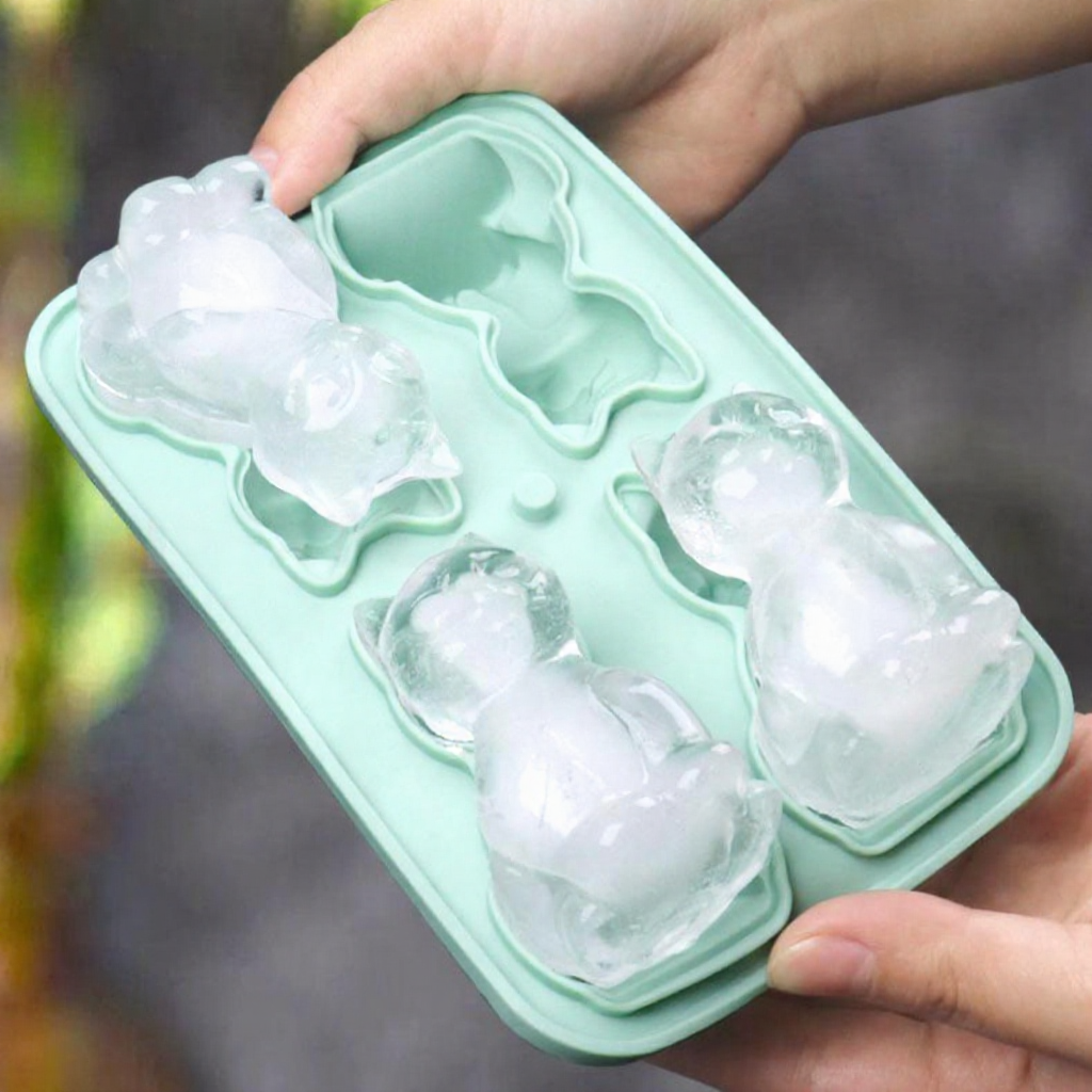 Practical Silicone 3D Cat Ice Cube Mold - Household Kitchen Drink Making Accessory