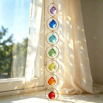 Rainbow Chakra Crystal Hanging Suncatcher