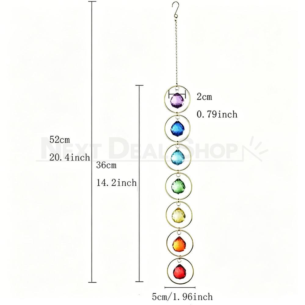 Rainbow Chakra Crystal Hanging Suncatcher-View 4-Next Deal Shop