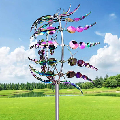 Rainbow Kinetic Metal Wind Spinner-View 2-Next Deal Shop