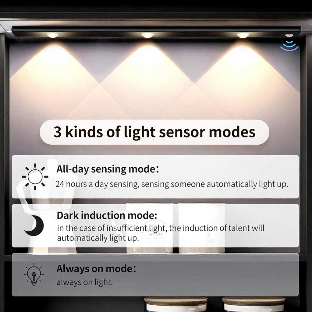 Rechargeable Motion Sensor LED Under Cabinet Light - Versatile Indoor Kitchen Closet Shelf Home Lighting