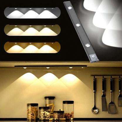 Rechargeable Motion Sensor LED Under Cabinet Light - Versatile Indoor Kitchen Closet Shelf Home Lighting