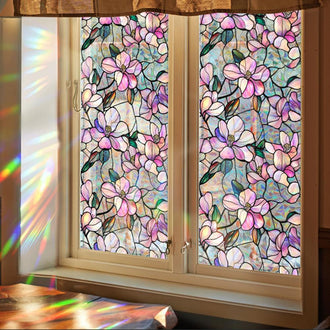 Retro Floral Window Privacy Film