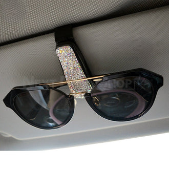 Rhinestone Car Visor Sunglasses Holder