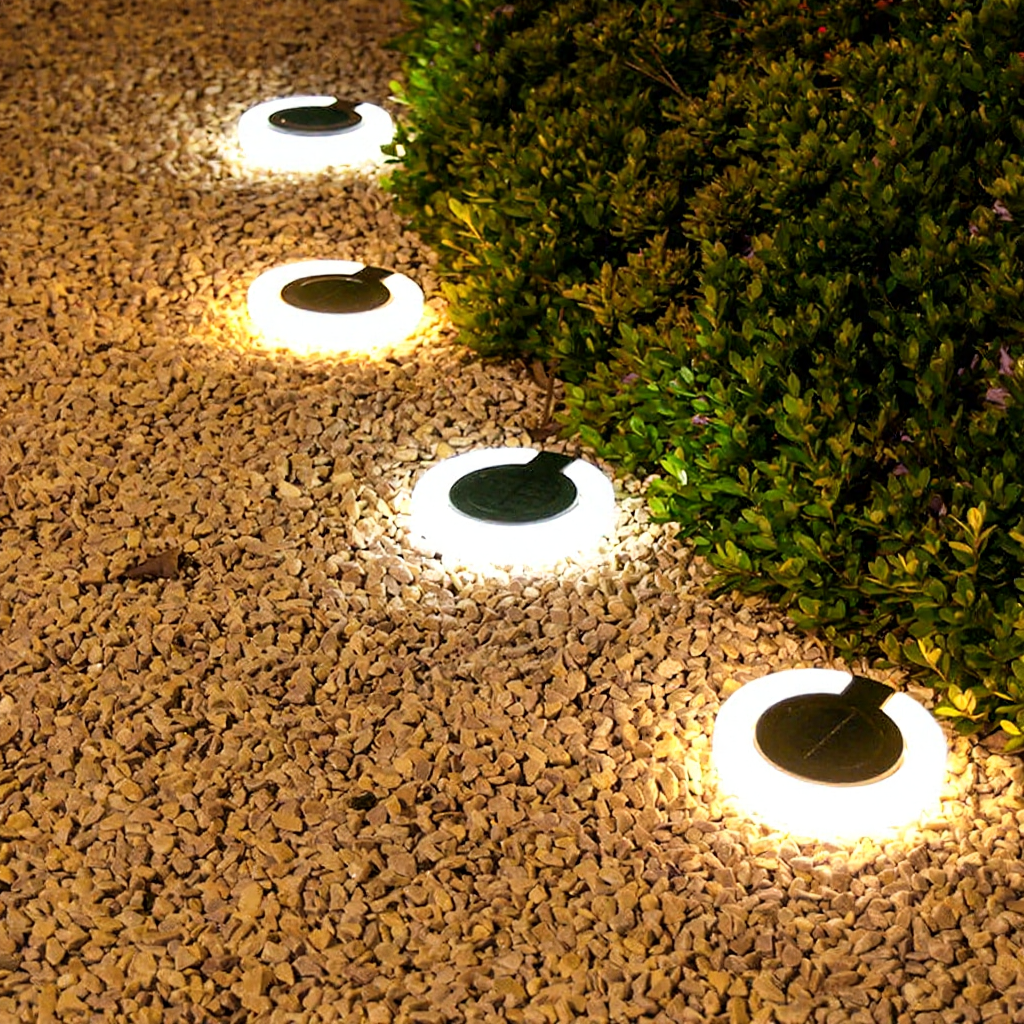 Rotatable Solar Powered LED Ring Light - Weatherproof Outdoor Yard Garden Decor Lighting