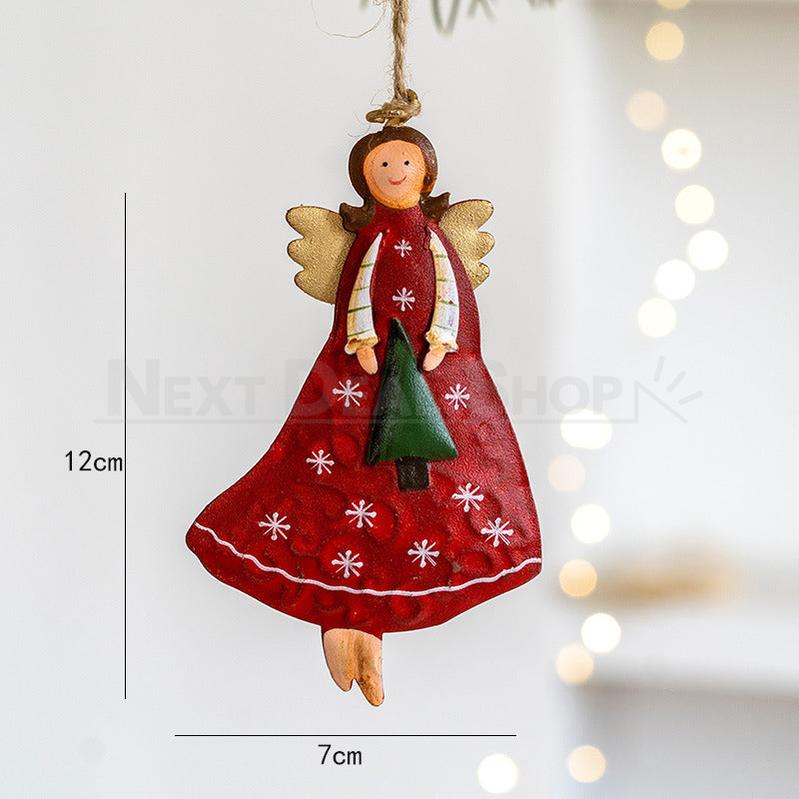 4 Pcs - Rustic Metal Christmas Angel Hanging Ornament-View 4-Next Deal Shop