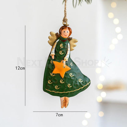 4 Pcs - Rustic Metal Christmas Angel Hanging Ornament-View 5-Next Deal Shop