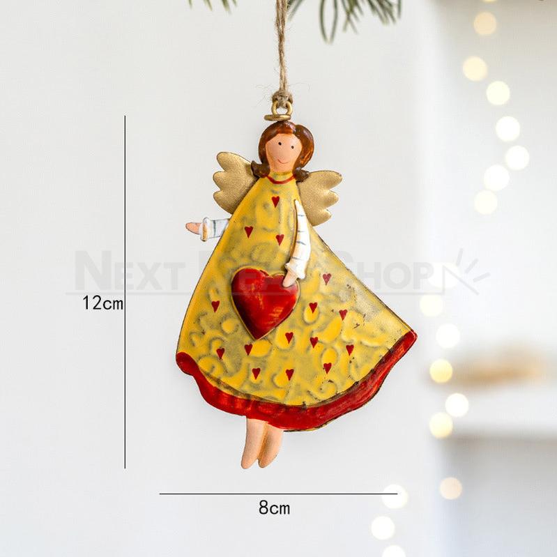 4 Pcs - Rustic Metal Christmas Angel Hanging Ornament-View 6-Next Deal Shop