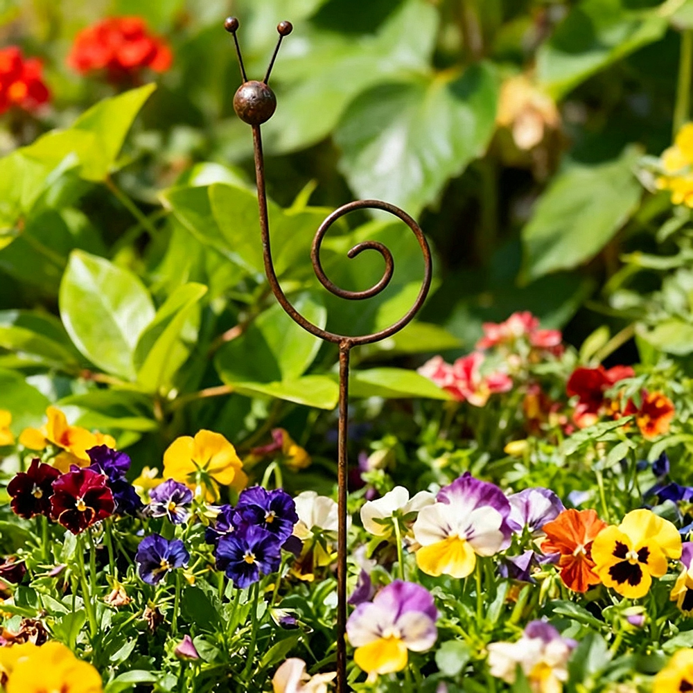 Rustic Metal Snail Garden Stake - Flower Bed Yard Art-View 3-Next Deal Shop