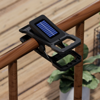 Solar Powered Motion Sensor Clip‑On LED Outdoor Fence Light - Waterproof Security Fence Lamp for Patio Porch Garden Yard