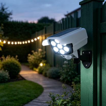 Solar Powered Motion Sensor Security Camera Style LED Wall Light - Waterproof Outdoor Wall Lamp for Patio Garden Yard Home Decor Lighting