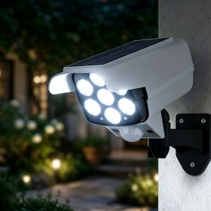 Solar Powered Motion Sensor Security Camera Style LED Wall Light - Waterproof Outdoor Wall Lamp for Patio Garden Yard Home Decor Lighting