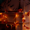 USB Powered Warm White LED Maple Leaf LED String Lights - 9.84 ft, 20 LED, Thanksgiving Halloween Home Mantel Table Holiday Party Decor Lighting