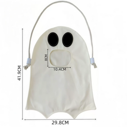 Handmade Halloween Trick‑or‑Treat Ghost Candy Bag - Kids Reusable Ghost Candy Pouch