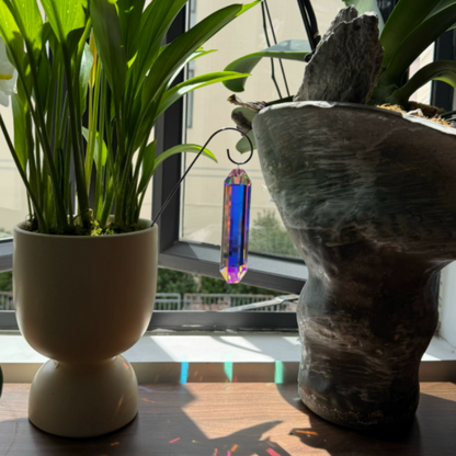 Iridescent Crystal Suncatcher Plant Stake - Potted Plant Home Garden Decor