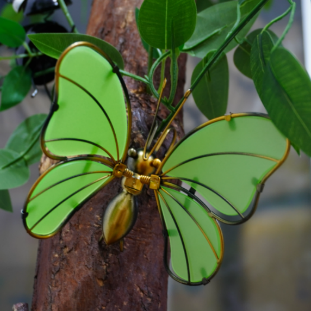 Glow in the Dark Green Butterfly Pot Hugger - Garden Yard Planter Edge Decor