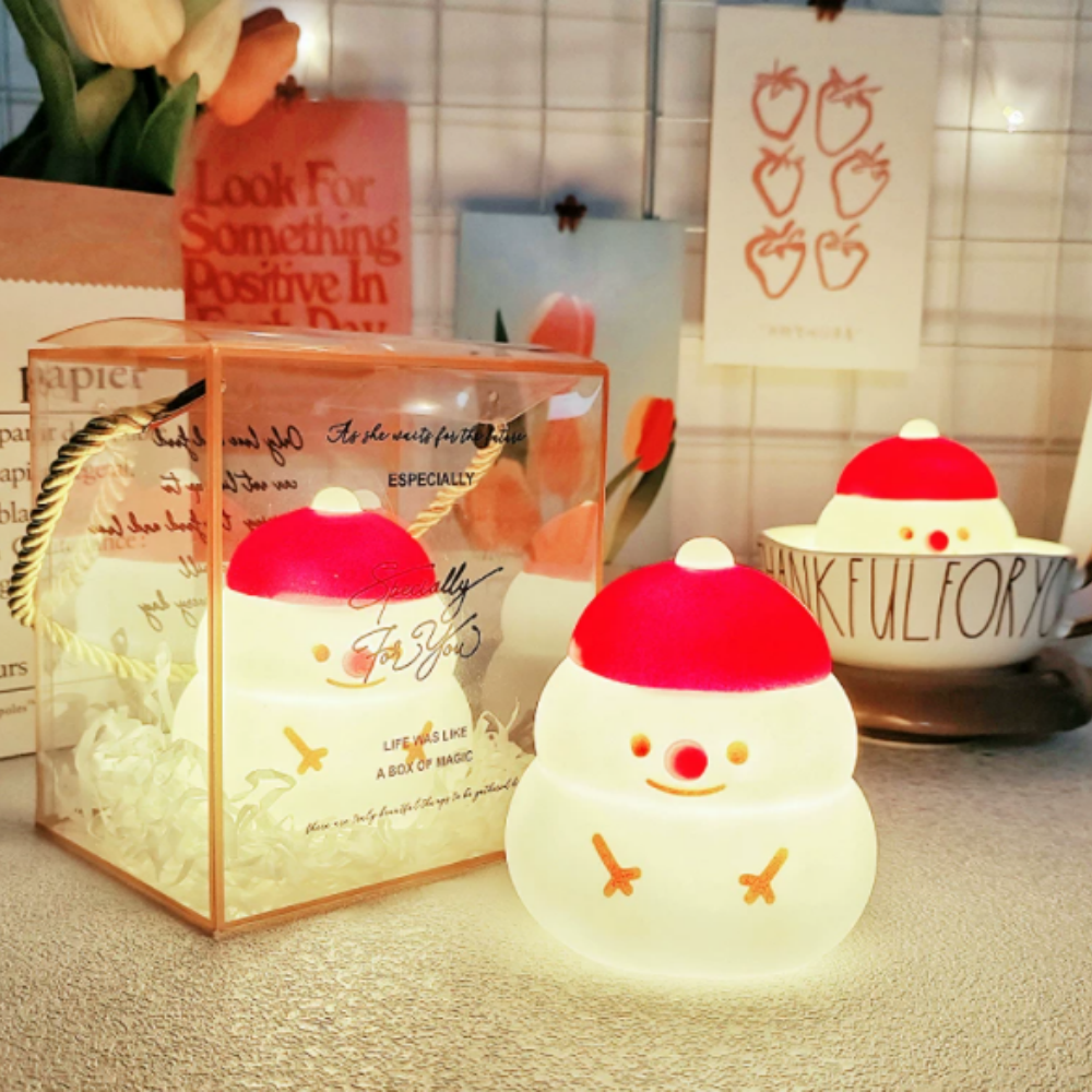 Adorable Christmas Snowman Night Light - Tabletop Holiday Decor Light