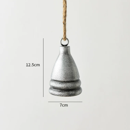 Rustic Christmas Metal Bell Hanging Decor - Sliver, Xmas Tree Wreath Garland Mantel Decor