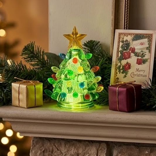 LED Christmas Tree with Star Topper Candle Light - Holiday Tabletop Mantel Decor
