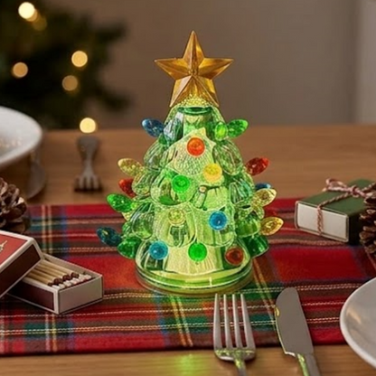 LED Christmas Tree with Star Topper Candle Light - Holiday Tabletop Mantel Decor