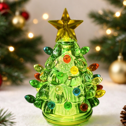LED Christmas Tree with Star Topper Candle Light - Holiday Tabletop Mantel Decor