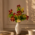 Battery Powered Lighted Christmas Red Berry Bouquet - Vase Filler Indoor Holiday Home Decor