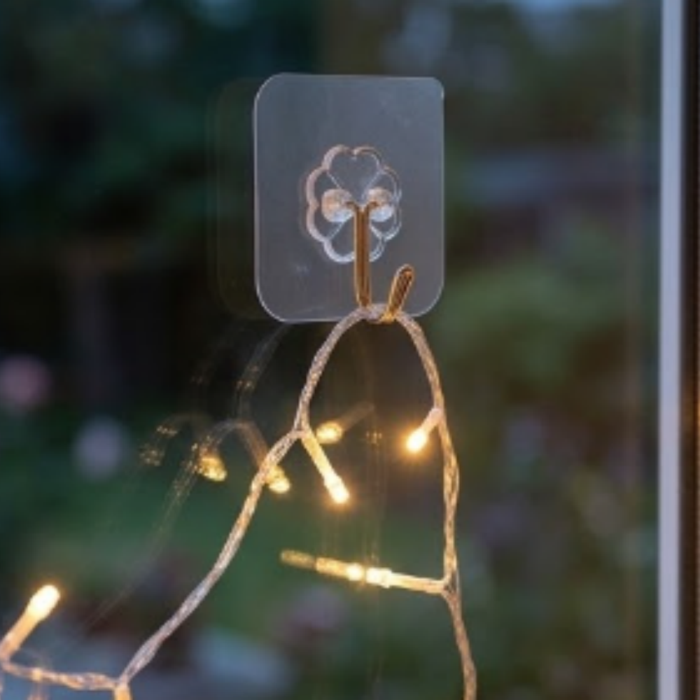 Heavy Duty Self Adhesive Wall Hooks - 10 Pack, No Drill Hooks for Hanging Wind Chimes & Home Decor