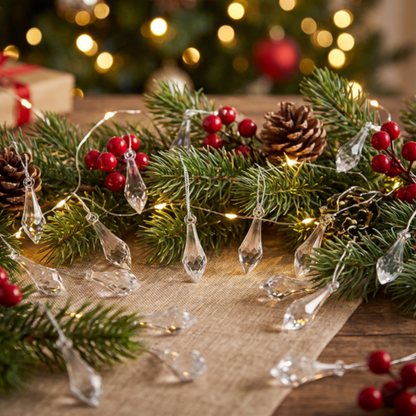 Christmas Teardrop Icicle Hanging Ornaments -  48 Pack, Xmas Tree Holiday Party Home Decorations