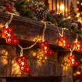 Battery Powered Christmas Stocking LED String Lights - 4.92 ft, 10 LED, Xmas Tree Mantel Home Holiday Party Decor