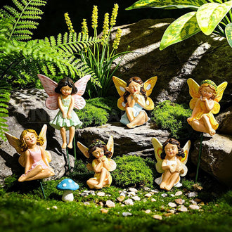 Set of 6 Adorable Miniature Fairy Figurines