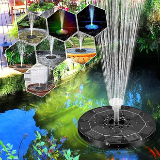 Solar Birdbath Fountain with Colorful Light
